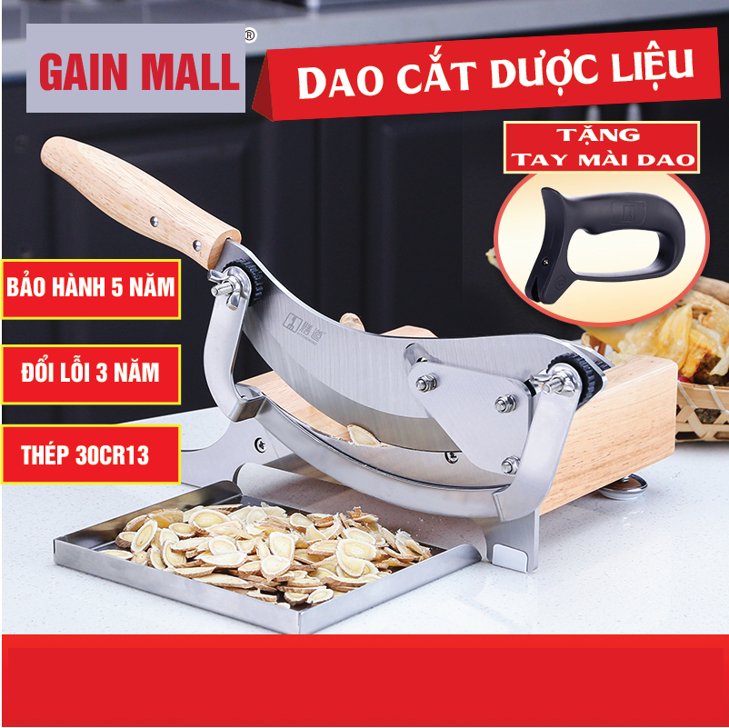 Dao cầu thái đa năng, máy thái thực phẩm, dao thái nấm, dao thái dược liệu, KD281, thép 40CR14, đổi lỗi 3 năm, bảo hành 5 năm - Tặng tay mài dao