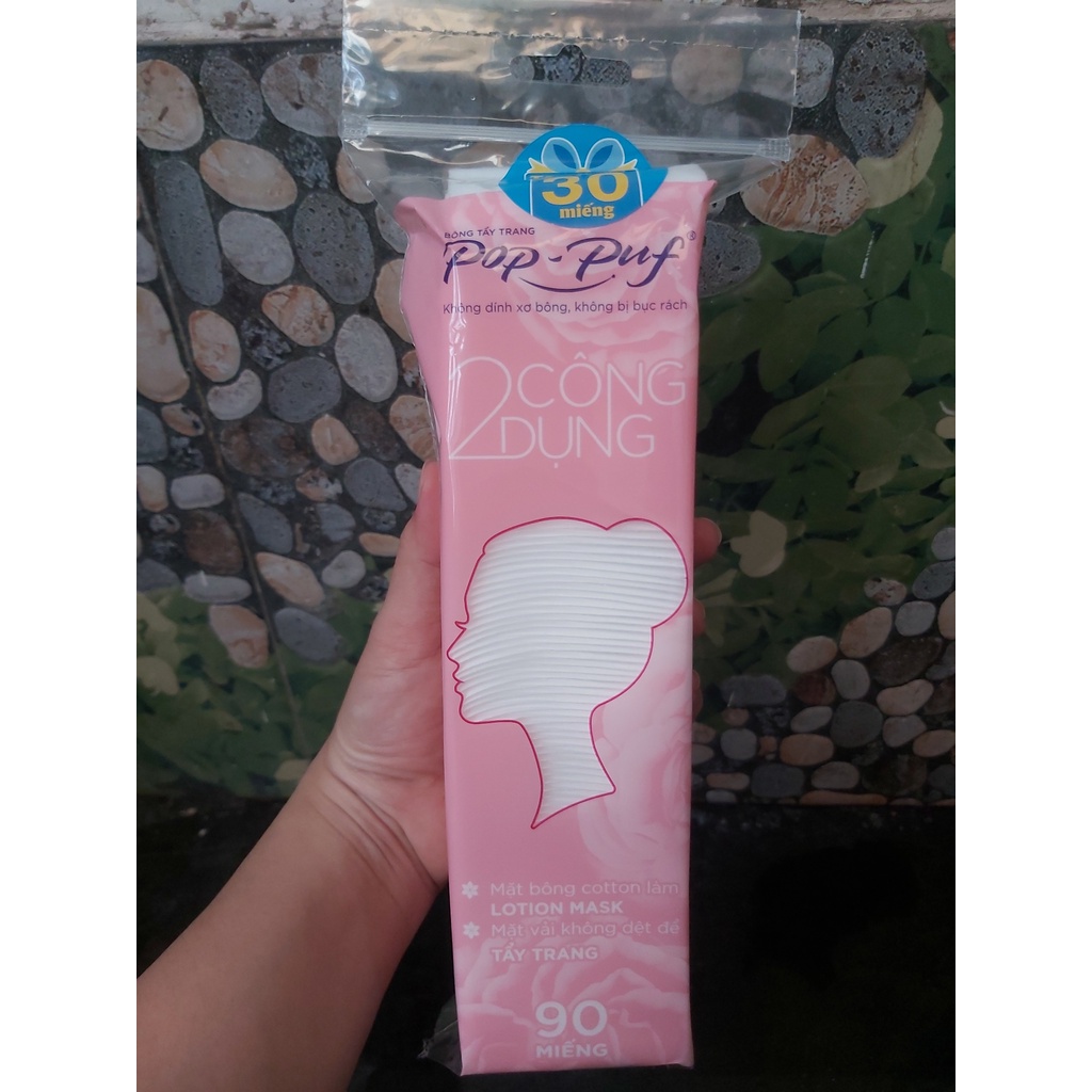- Túi 90 miếng bông tẩy trang Pop puf 2 công dụng