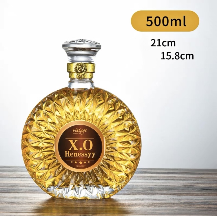 Chai đựng rưou thủy tinh xo 500ml có tem