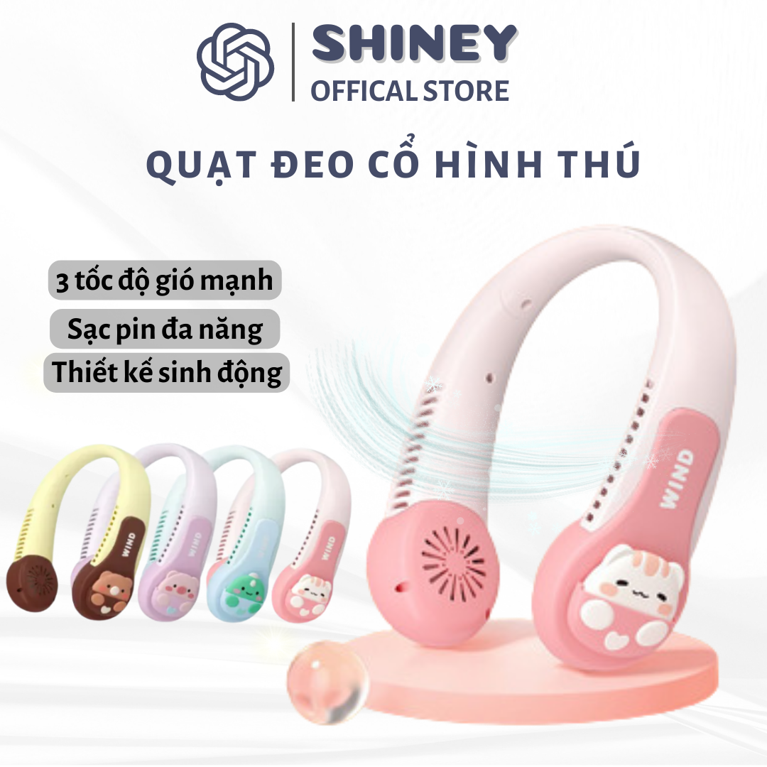 Quạt đeo cổ mini không cánh wind, quạt mini, quạt không cánh quạt đeo cổ dễ thương điều chỉnh 3 tốc độ, quạt treo cổ sạc usb quạt làm mát điều hòa không khí thể thao quạt điện mini không dây