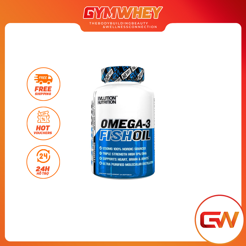 Viên Uống Bổ Sung Chất Béo Tốt Cho Trí Não Và Tim Mạch EVL OMEGA3 FISH OIL 60 VIÊN Từ Mỹ Authentic