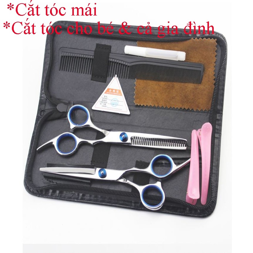 Bộ kéo cắt tóc cho bé và gia đình nhập khẩu giá rẻ thép Nhật Bản sắc bén bền bỉ, tiện dụng và an toàn A1