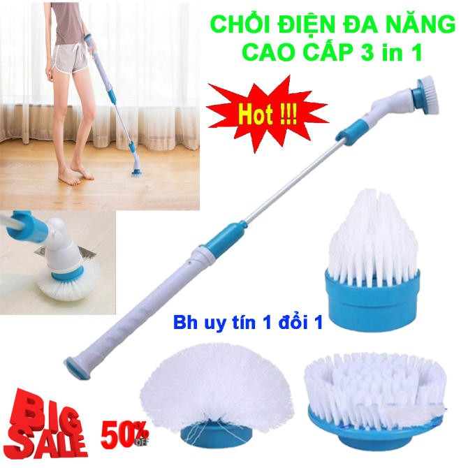 Bộ 3 Đầu Chổi Điện, Thiết Bị Vệ Sinh Phòng Tắm Nhà Bếp, Chổi Quét Nhà Điện Đa Năng Chà Vết Bẩn 360 Độ, Tặng Kèm 3 Đầu Chổi Siêu Sạch Đánh Bay Mọi Vết Bẩn Cứng Đầu Giá Rẻ