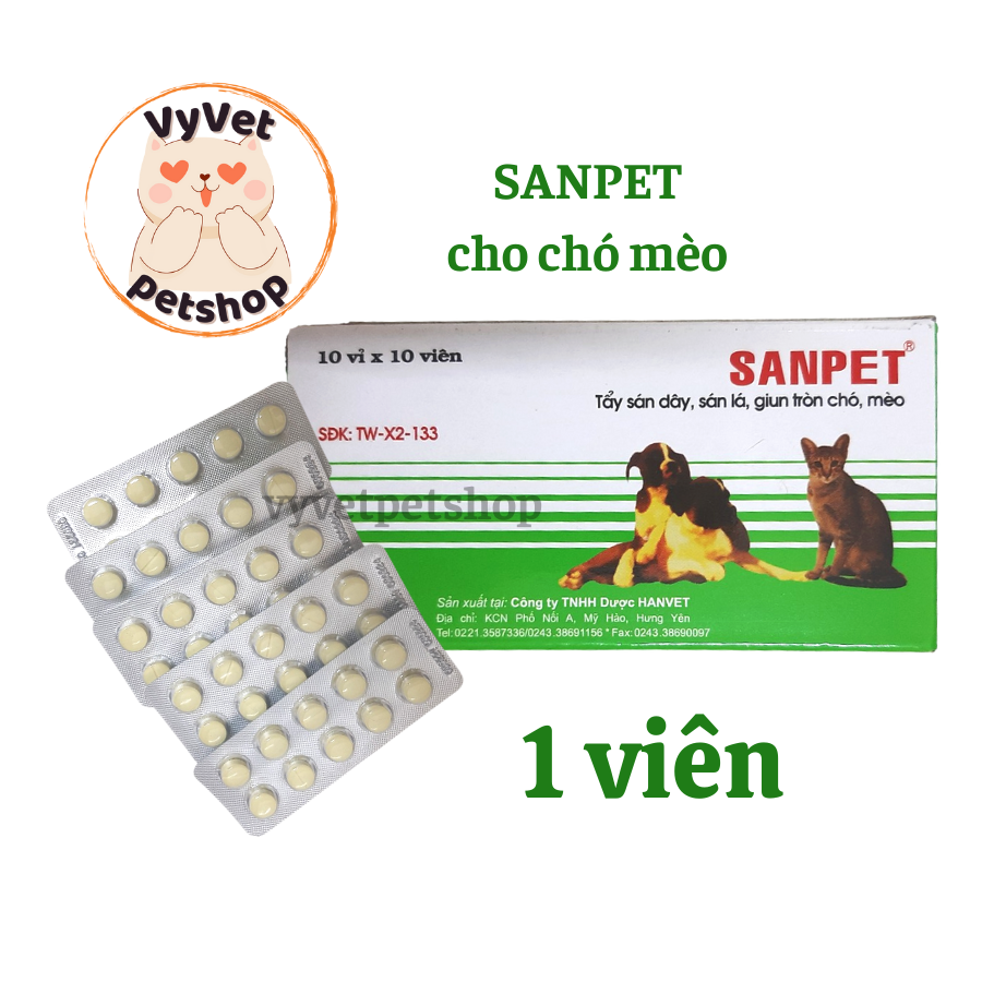 Tẩy giun sanpet cho chó mèo