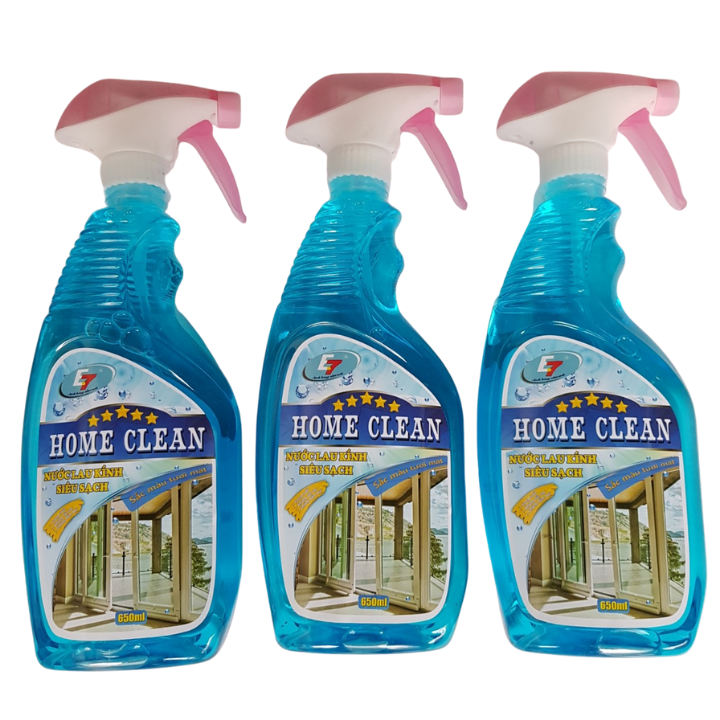 Combo 4 chai nước lau kính đa năng home clean 650ml