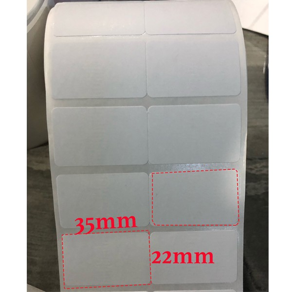 10 cuộn giấy in 2 tem nhiệt mã vạch 35x22 2000 tem
