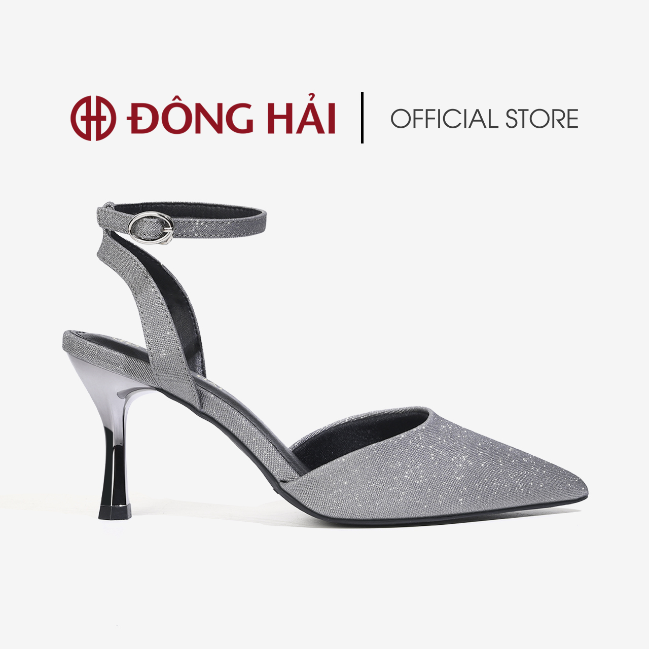 Giày Cao Gót Nữ Đông Hải Lấp Lánh Gót Nhọn Ankle-Strap 8cm - G81P5