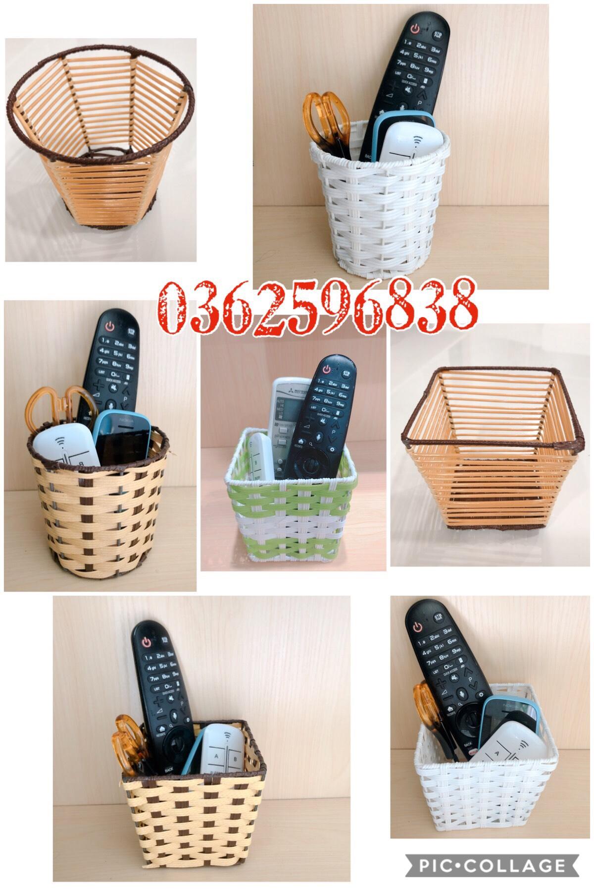 Cốc nhựa giả mây đựng giấy ăn, đồ dùng gia đình, dụng cụ, cắm bút