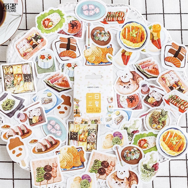 Hộp 46 sticker dán món ăn nhật bản