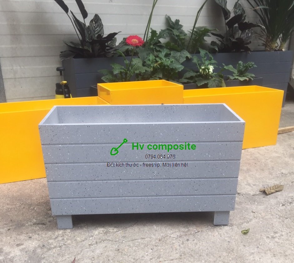 Chậuhoa composite 50x20x25 (+5cm chân liền)