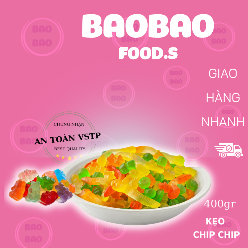 Kẹo chip chip tuổi thơ HÀNG LOẠI 1 Kẹo dẻo chip hình xương ngộ nghĩnh.Đồ Ăn vặt Baobao