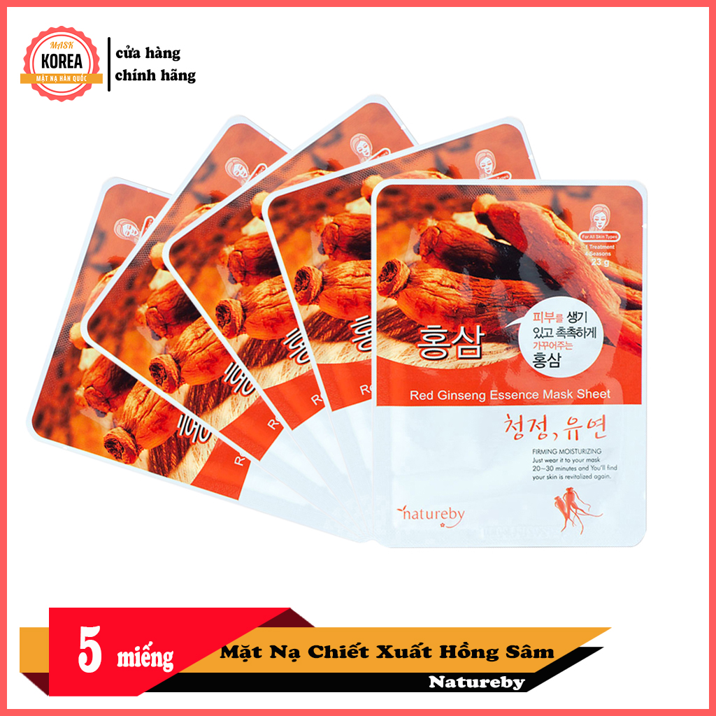 Combo 5 miếng mặt nạ sâm natureby hàn quốc