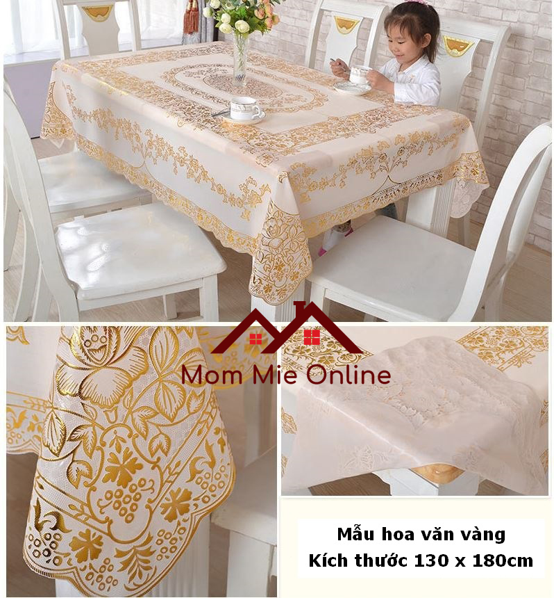 Khăn trải bàn 130 x 180cm hoa văn dập nổi sang trọng - a006