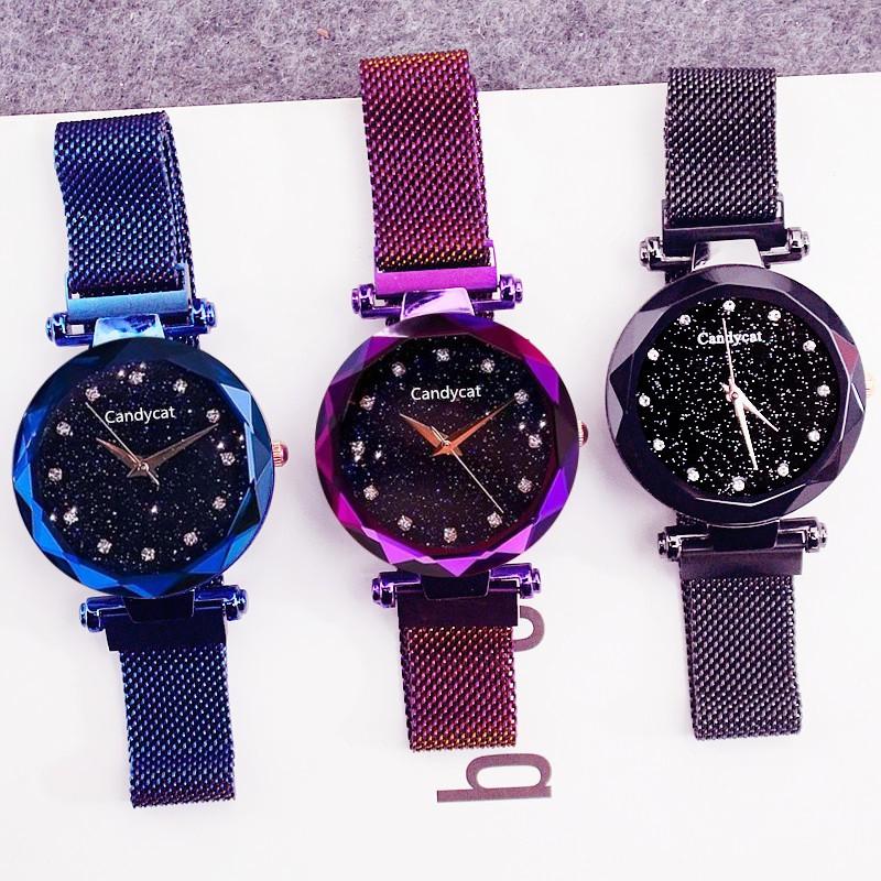 Đồng hồ thời trang nữ Candycat full viền dây lưới nam châm C38