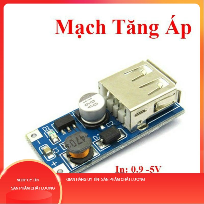 Mạch tăng áp 0.9~5v lên 5vdc - 600ma tích hợp cổng usb