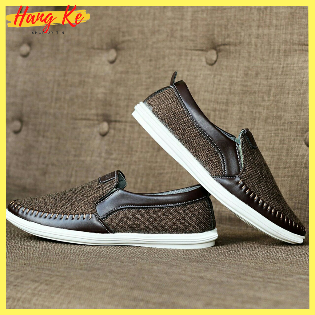 Giày lười nam đẹp hót nhất năm 2020, chất liệu vải kết hợp da cao cấp - Miumiu [size 38-43]