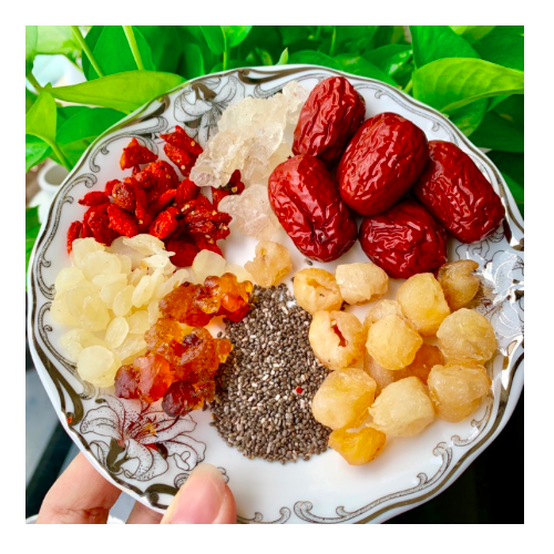 [HCM]Combo gói nguyên liệu nấu chè dưỡng nhan tuyết yến nhựa đào 10 vị thảo dược