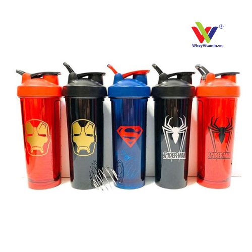 Bình lắc tập gym ⭐️bình nước đa năng⭐️ bình lắc shaker thể -siêu anh hùng marvel 700ml