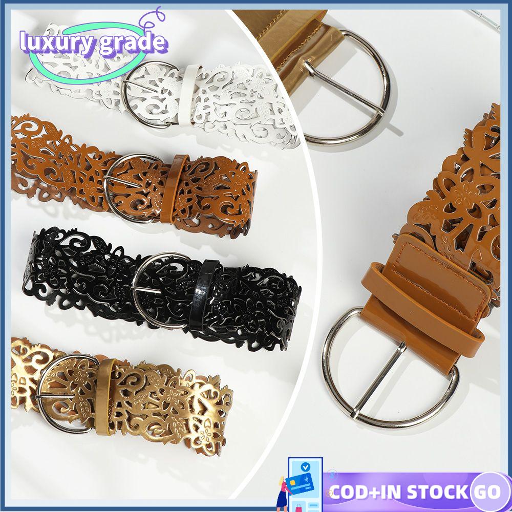 LUXURY GRADE Thắt lưng Thắt lưng Nữ Da Thắt lưng bản rộng Thắt lưng rỗng Thắt lưng đầm Đai thắt lưng