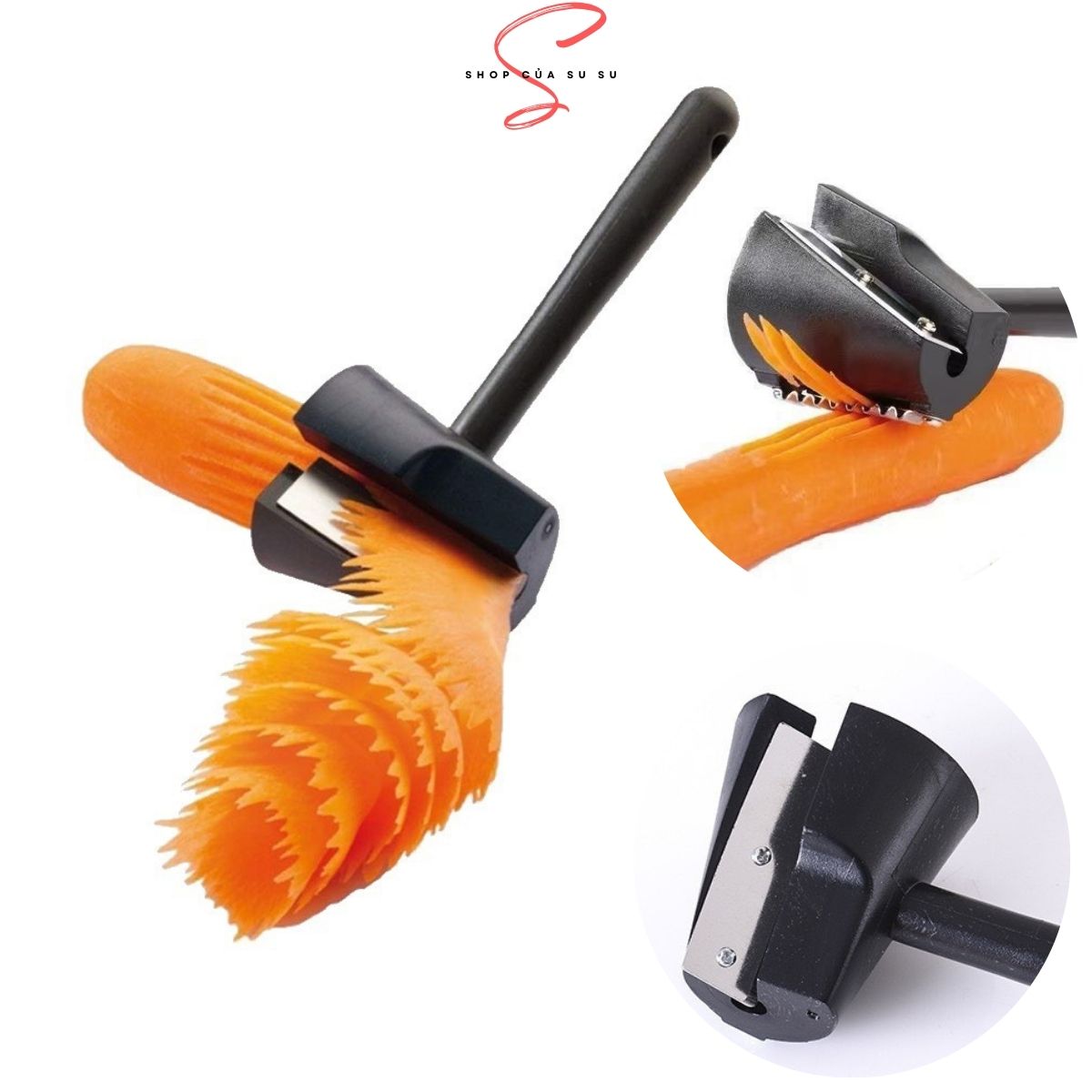 Dụng cụ tỉa hoa cà rốt rau củ quả, Lưỡi dao sắc bén dễ dàng thao tác, Kích thước 16x5.8Cm