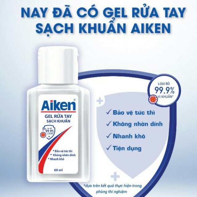 Nước rửa tay khô Aiken 60ml
