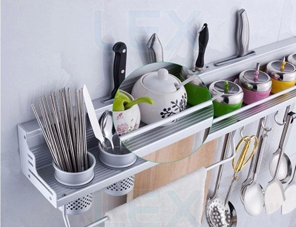 Giá treo đồ nhà bếp 2 ống đũa loại đẹp, giá kệ để đồ dao và gia vị nhà bếp tiện dụng, giá treo đồ nhà bếp gắn tường,