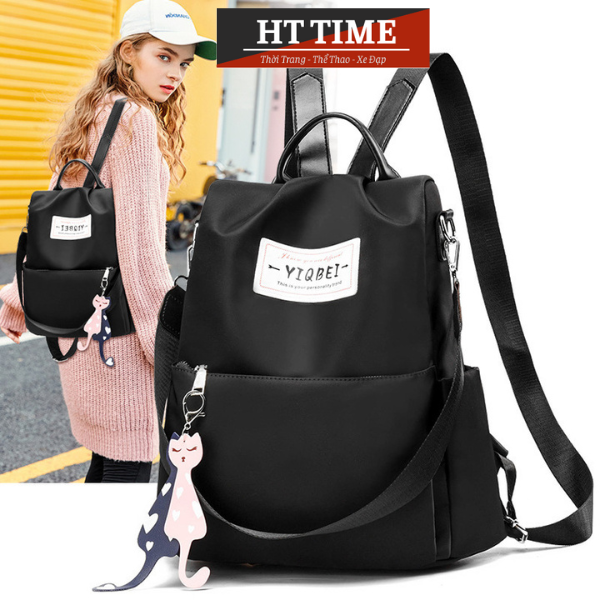 Balo Nữ Thời Trang Phong Cách Hàn Quốc Chống Thấm Nước Cao Cấp Tặng Kèm Móc Mèo Túi Xách Nữ, Balo Nữ Chống Trộm