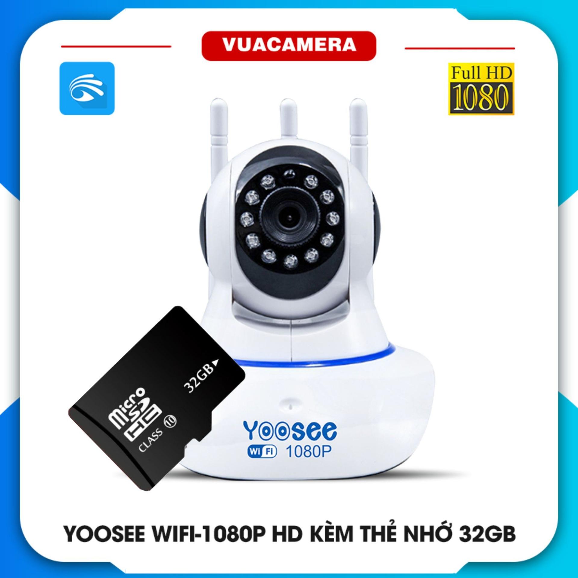Camera wifi yoosee 2.0 full hd 1920x1080 - 3 anten tặng thẻ 32gb micro