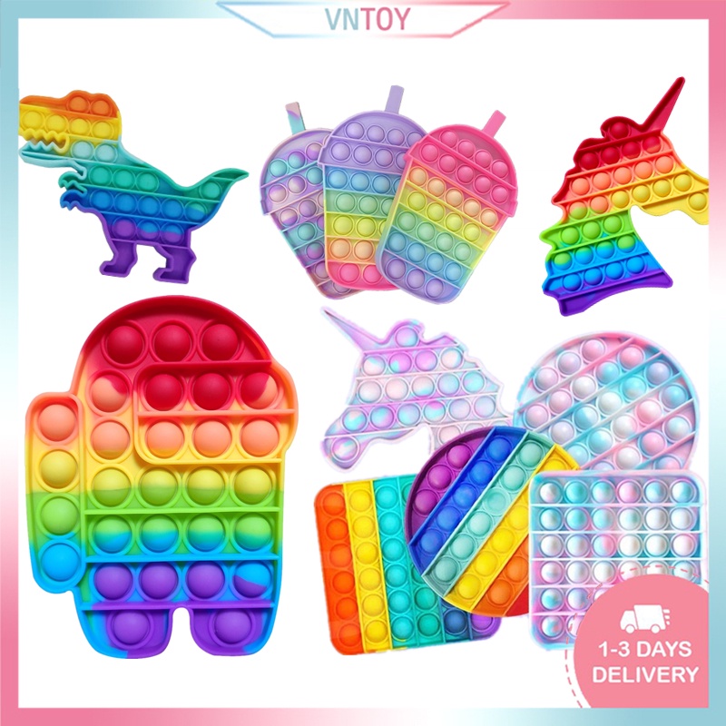 (Sẵn Hàng) - POP IT TIKTOK RAINBOW Nhiều Mẫu đồ Chơi Nhấn Bong Bóng Giảm Căng Thẳng Giá Rẻ
