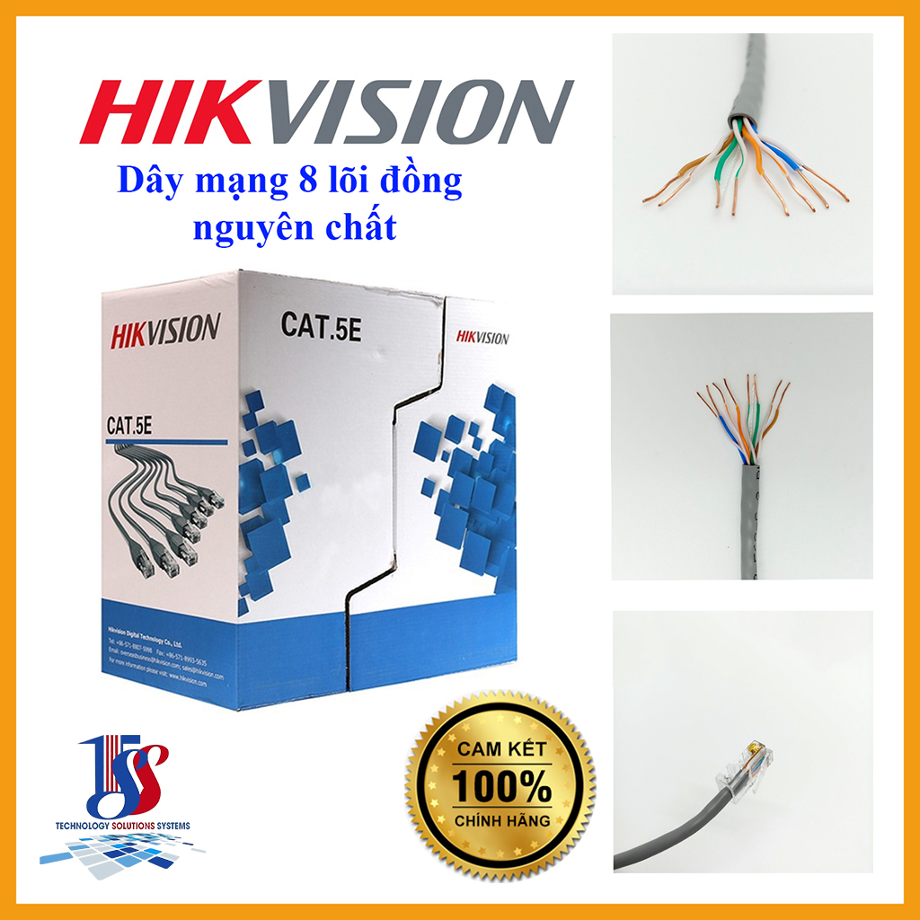 Dây cáp mạng cat5e bc hikvision ds-1ln5e-e/e đồng 99.97% cuộn 305m - hàng chính hãng