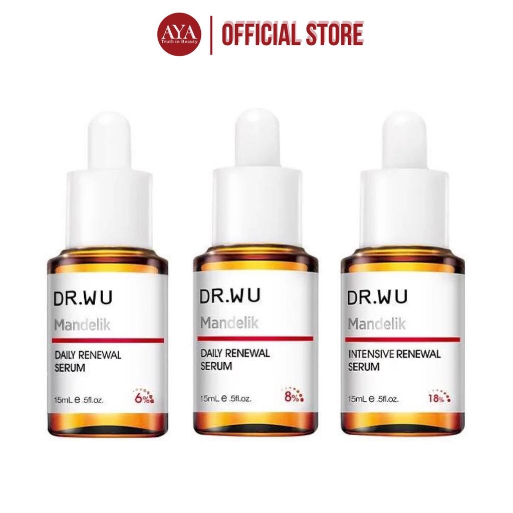 Serum Tái Tạo Da DR.WU Mandelic Acid 6% 8% 18% Mandelik Renewal 15ml Đài Loan