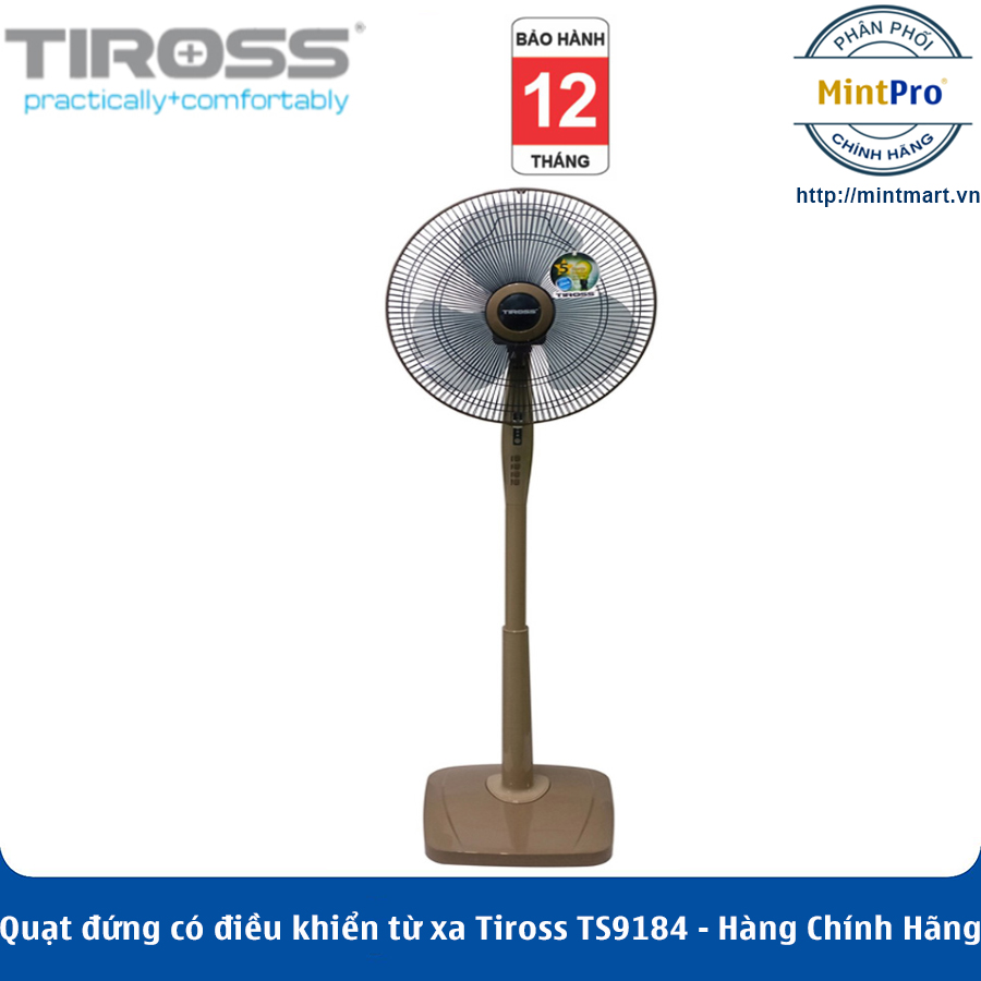 Quạt đứng có điều khiển từ xa Tiross TS9184 - Hàng Chính Hãng