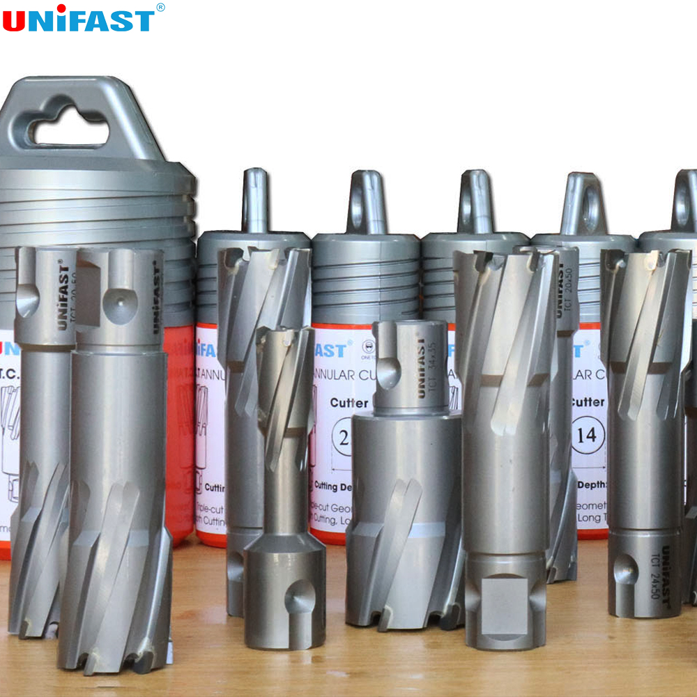 Mũi Khoan Từ UNIFAST Hợp Kim TCT Khoét Rút Lõi Sắt Thép Inox Đường Kính 12-120mm