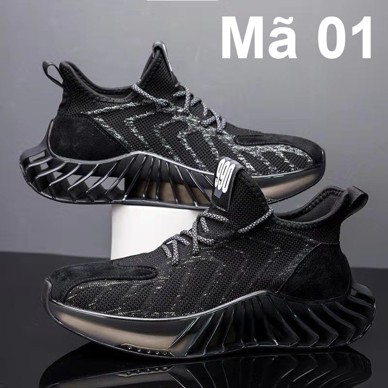 Giày Thể Thao, Giày Thể Thao Nam, Giày Sneaker, Giày Vải Đen 4cm Mã 01