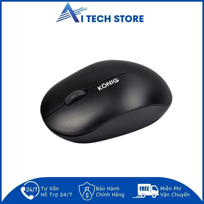 Chuột không dây bluetooth cho laptop giá rẻ konig km919 -ai tech store- ai14 thiết kế nhỏ gọn, giảm ồn, dễ cầm dễ di chuyển, độ nhạy cao, chuột chuyên văn phòng, chơi game, dùng cho máy tính/ pc/ laptop