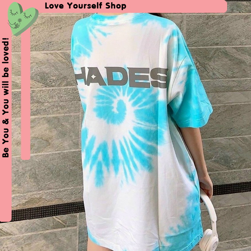 [HCM][Có ảnh thật] Áo thun tay lỡ form rộng màu loang Hades