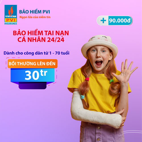 Toàn Quốc [E-Voucher] Bảo Hiểm Tai nạn cá nhân PVI – Gói bảo hiểm 30 triệu - 1 năm