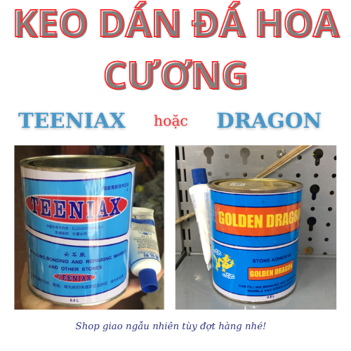 Keo dán đá hoa cương Teeniax  / Golden Dragon chính hãng, Keo Teeniax (bộ 1lon + 1típ) dung tích 0.8L, giao gẫu nhiên tùy đợt về hàng