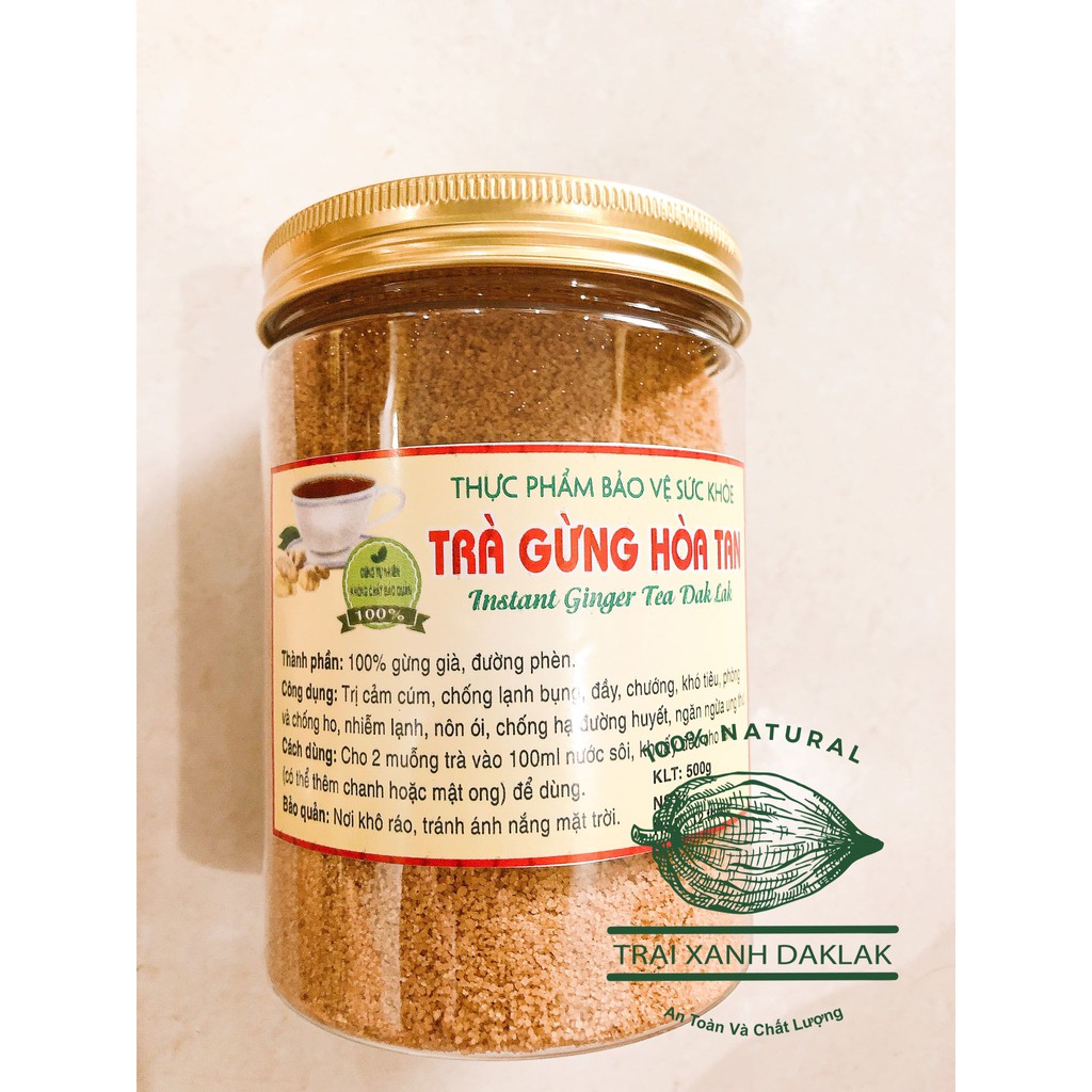 Trà Gừng DakLak - Sản phẩm từ thiên nhiên origanic - Chuyên dùng để pha trà gừng tại các quán CF vị siêu Cay ngọt vừa - 1 Hộp 250/500gram
