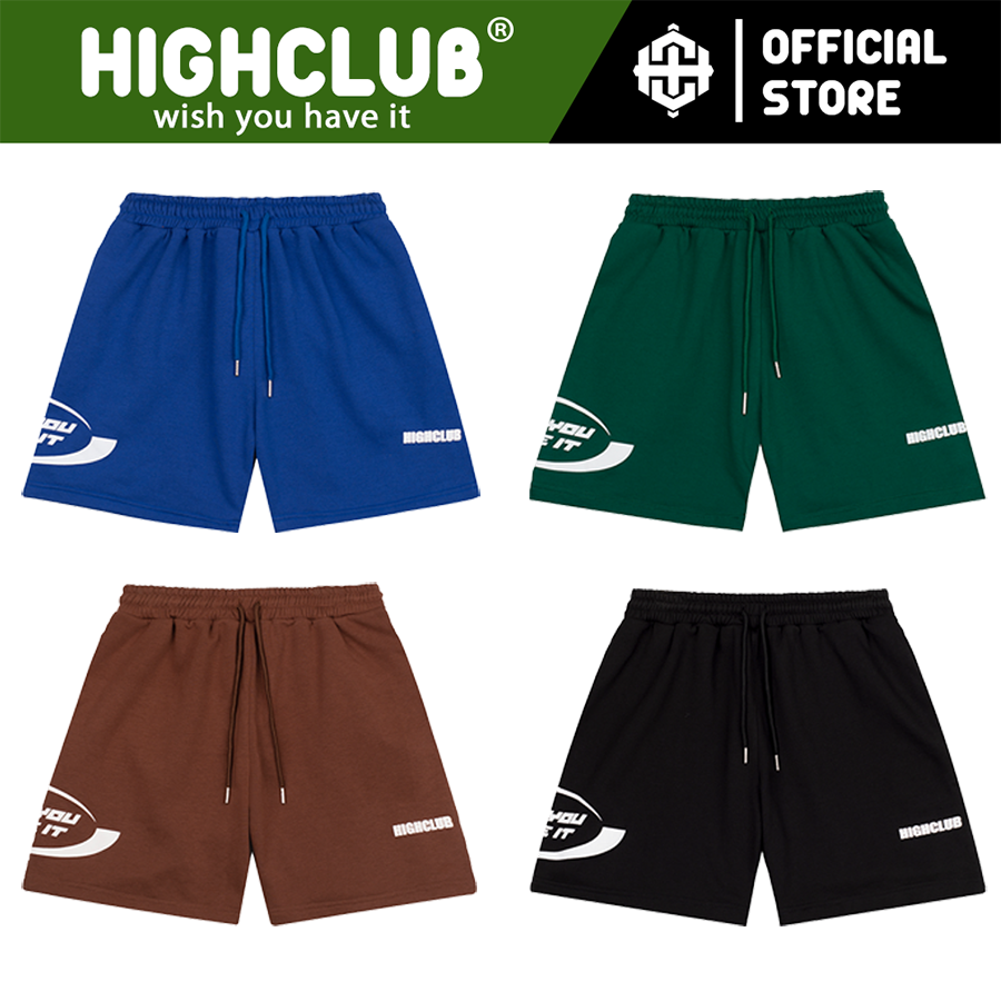 Quần short wishes unisex nam/nữ 4 màu đen/nâu/xanh lá/xanh dương - highclub brand chính hãng