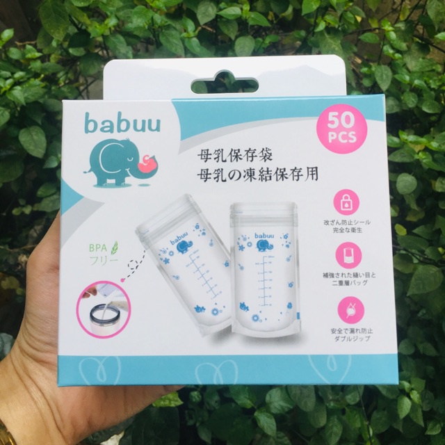 Túi trữ sữa babuu 250ml hộp 50c