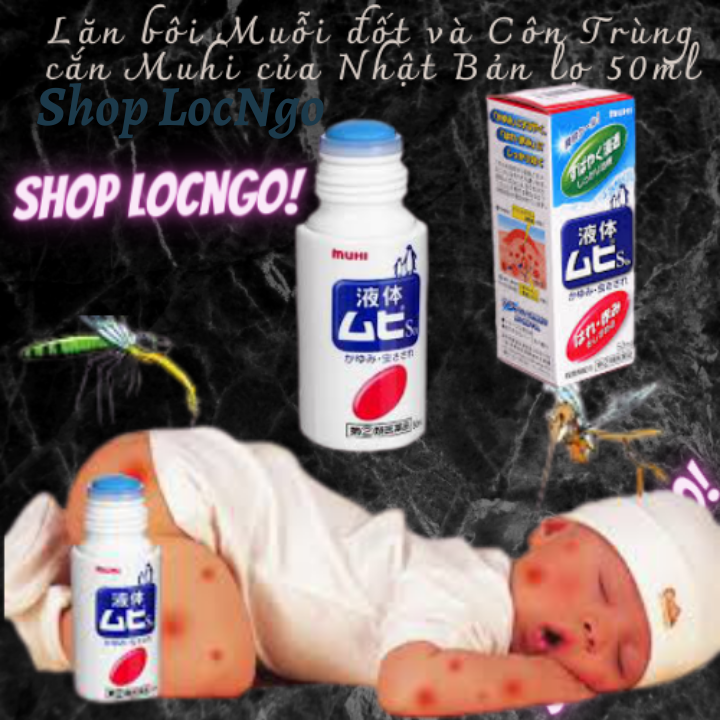 [FreeShip]Lăn bôi Muỗi đốt và Côn Trùng cắn Muhi của Nhật Bản lọ 50ml by Shop LocNgo