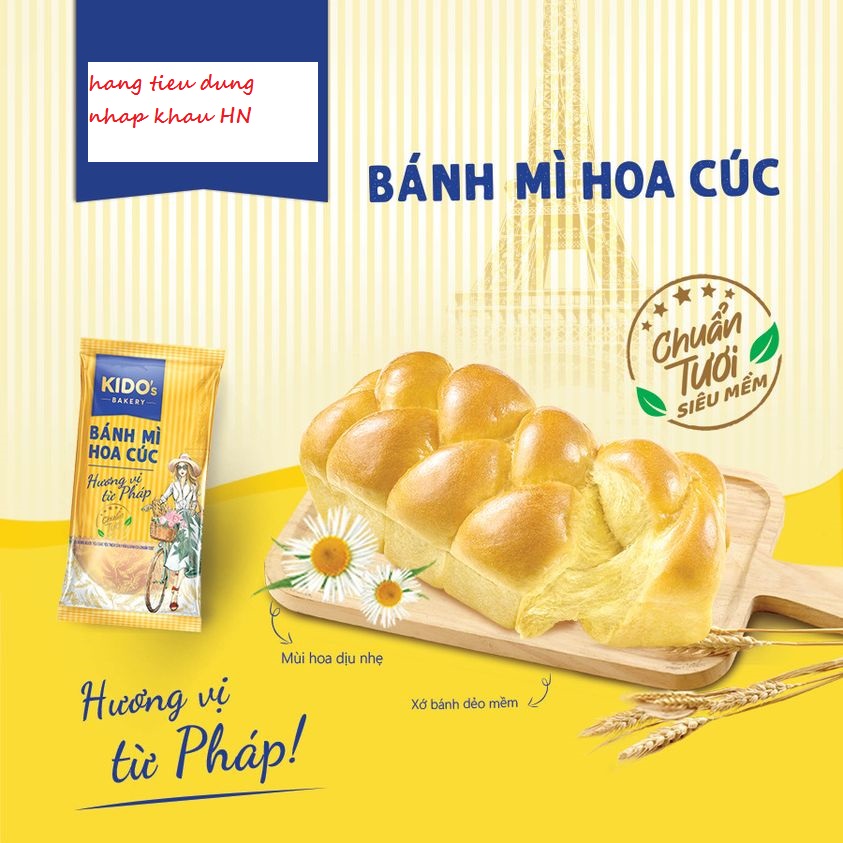 Combo bịch 5 cái bánh mì tươi hoa cúc kido's