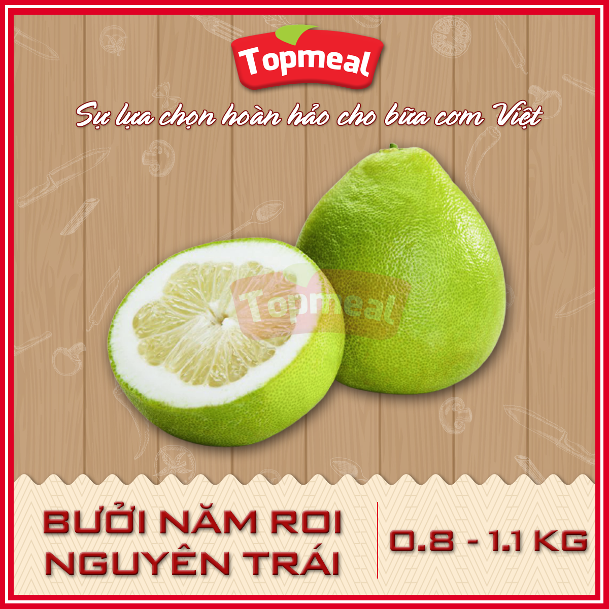 HCM - Bưởi năm roi Bến Tre (0.8 - 1.1kg) - [Giao nhanh TPHCM]