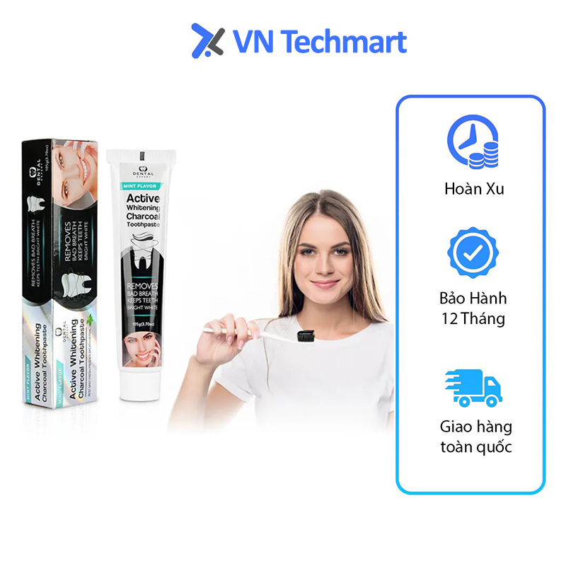 Kem Đánh Răng Than Tre Siêu Trắng Active Whitening Thành Phần Thiên Nhiên Hỗ Trợ Làm Trắng Răng Cực Hiệu Quả