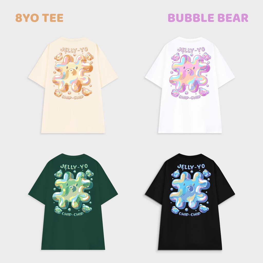 Áo thun local brand unisex 8yo jelly bear tee # 4 màu