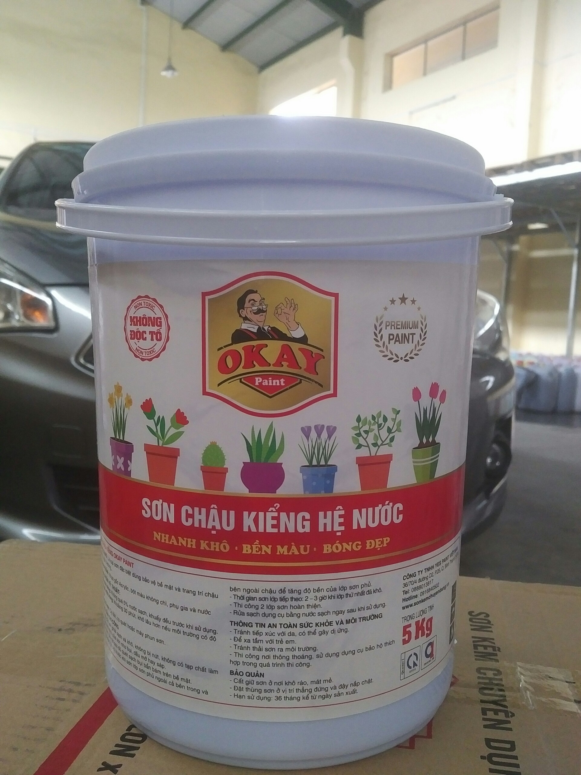 Keo tạo bóng chống thấm okay chai lớn 5 lít - tặng kèm cọ