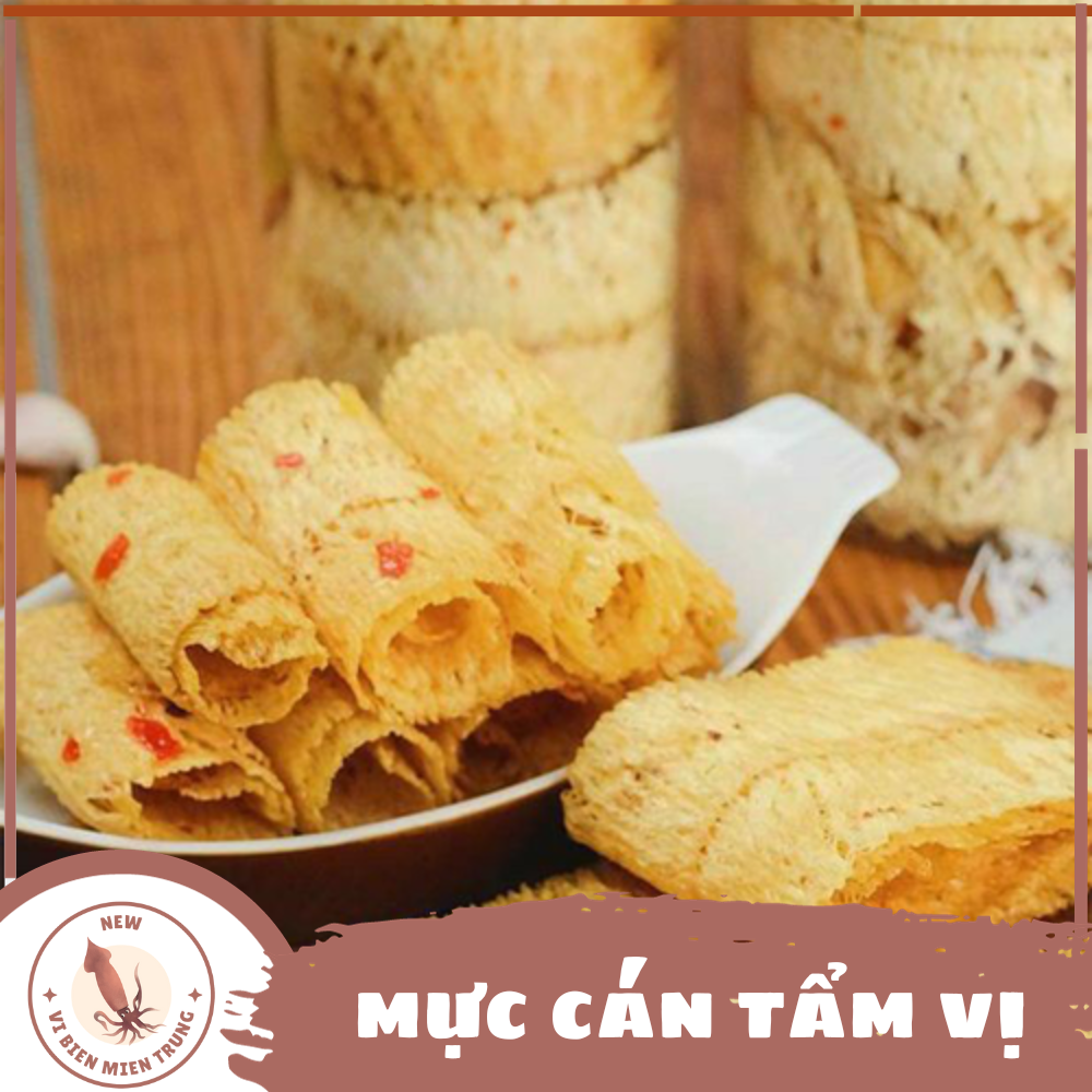 Mực cán tẩm gia vị vị biển 250gr, khô mực 1 nắng ăn liền hủ pet dai ngon chuẩn vị