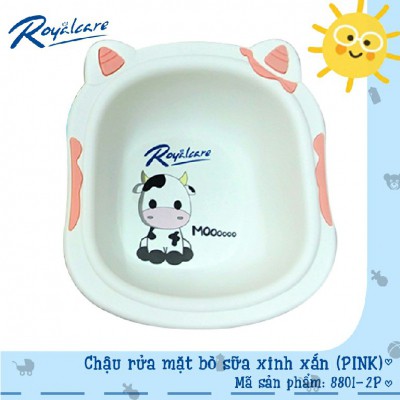 Chậu rửa mặt trẻ em in hình bò sữa xinh xắn Royalcare 8801-2B, cam kết sản phẩm đúng mô tả, chất lượng đảm bảo