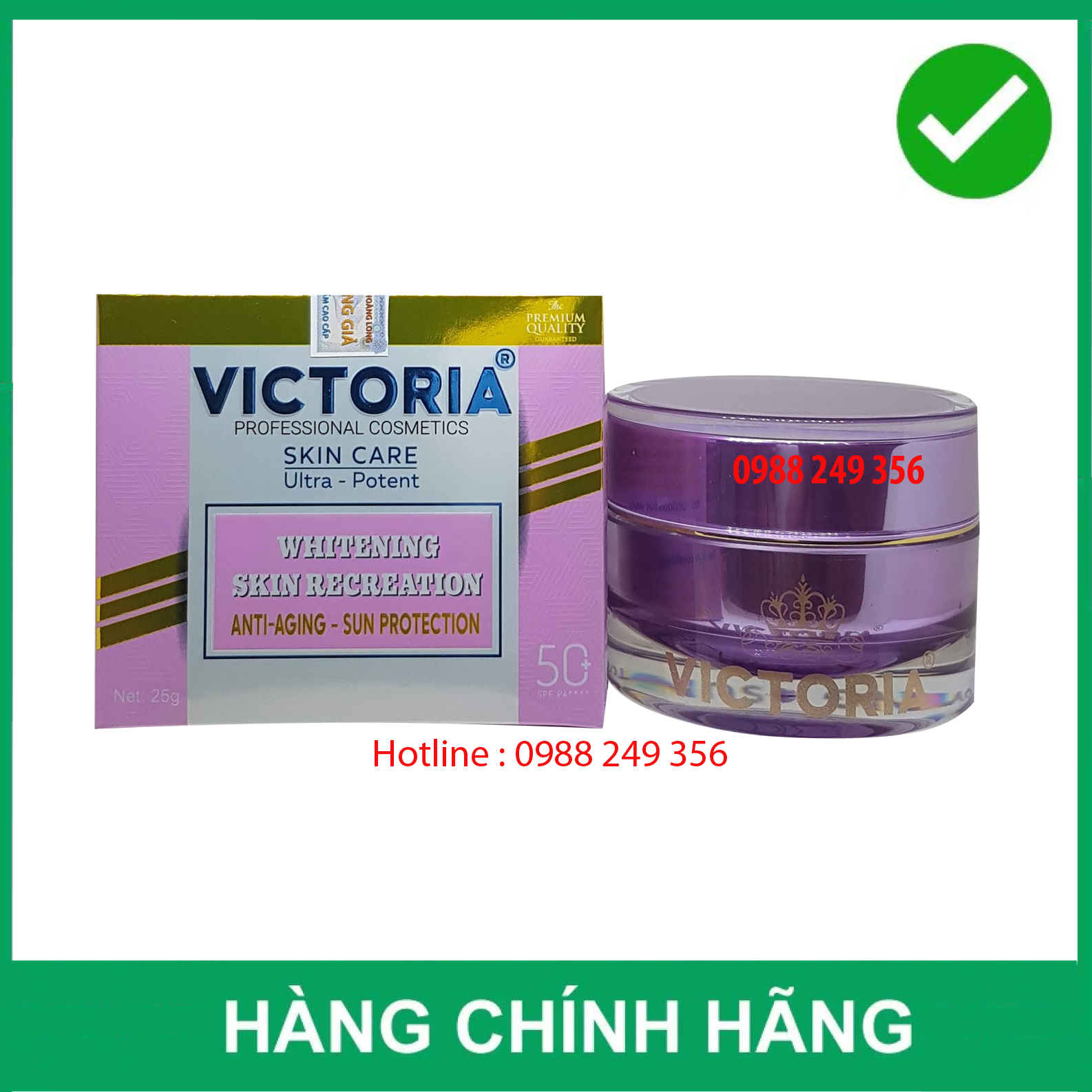 [HCM]KEM DƯỠNG TRẮNG TÁI TẠO NGỪA NÁM CHỐNG LÃO HÓA CHỐNG NẮNG VICTORIA 25G